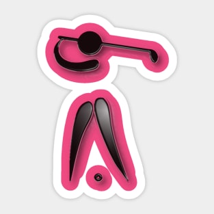 Pink Golf Swing Sticker